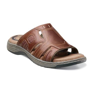 ... BUSH Mens Reynald Slide Sandals Cognac Brown Leather 84416 221 | eBay