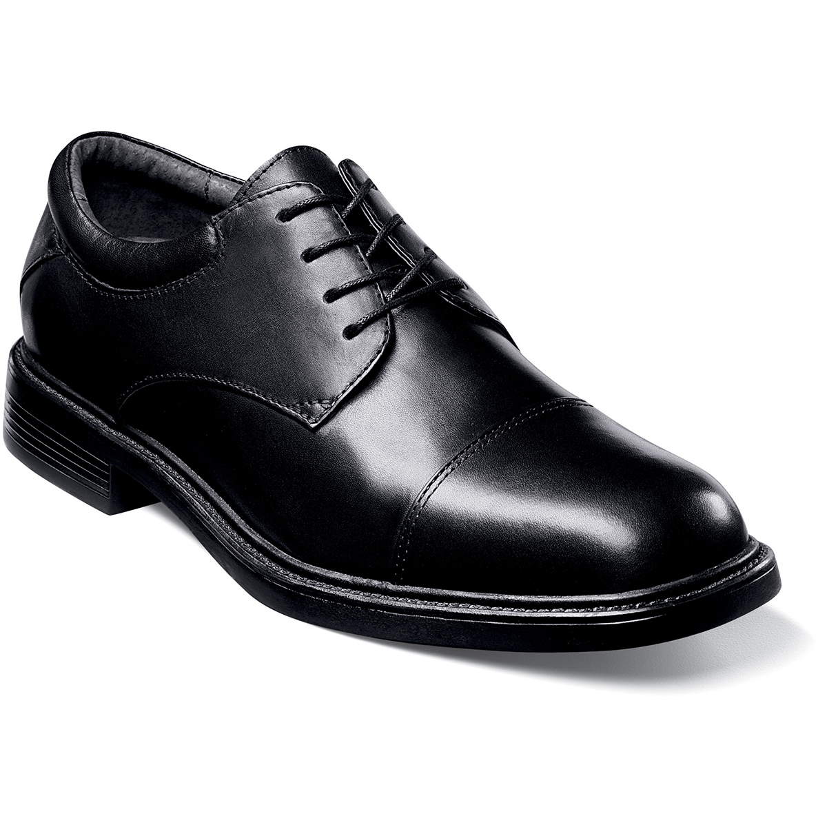 Men's Comfort Gel Shoes | Black Cap Toe Oxford | Nunn Bush Maxwell