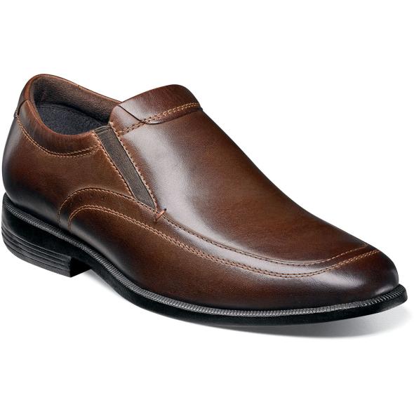 Men's Dress Shoes | Brown Moc Toe Gore Slip On | Nunn Bush Dylan