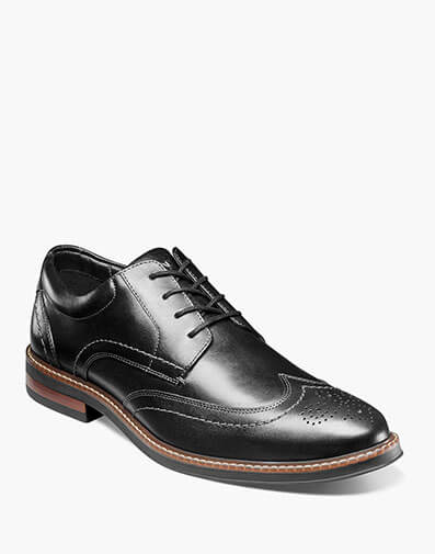 Calderon Wingtip Oxford in Black for $49.90