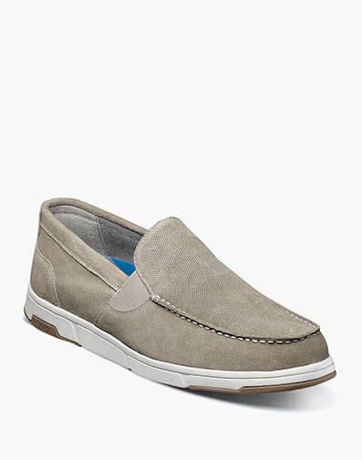 Luca Suede Moc Toe Venetian Slip On in Gray for $90.00