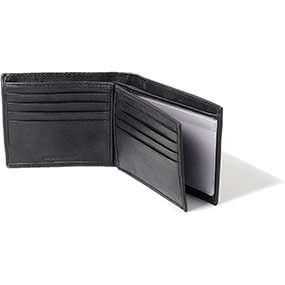 RFID-Blocking Leather Wallet  in Black for $29.90